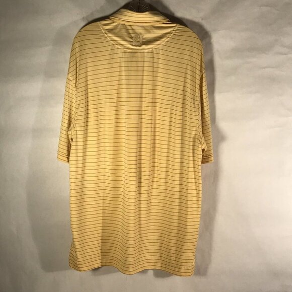 FootJoy Striped Yellow Golf Golfing Polo Button Up Shirt - Picture 9 of 9